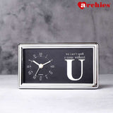 Archies Black Motivational Quote Table Clock