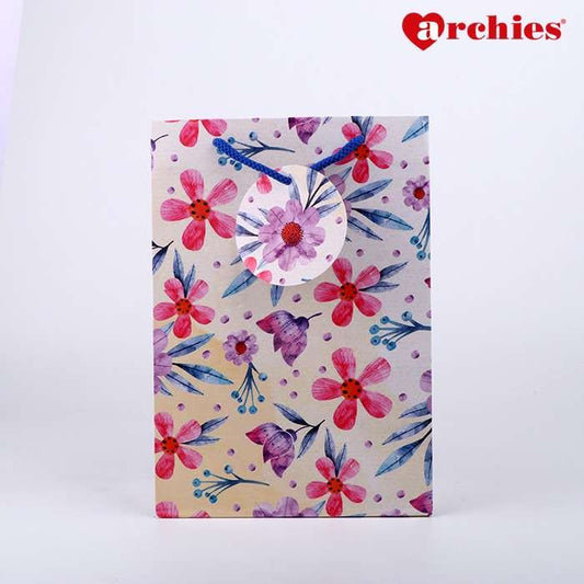 Archies Flower Printed Paper Bag Pack of 2