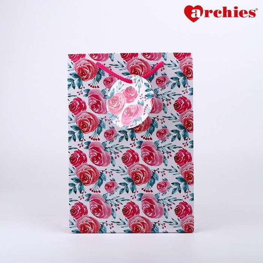 Archies Rose Design Paper Bag Pack of 2