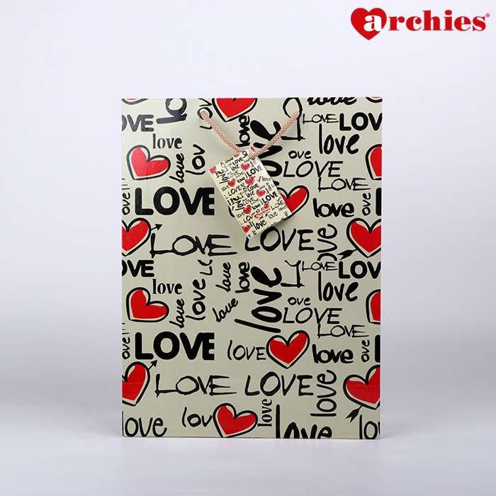 Archies Love Design Medium Paper Bag Pack of 3