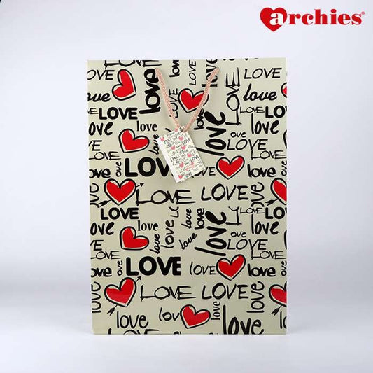 Archies Love Design Large Paper Bag Pack of 3