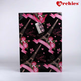 Archies Black And Pink Flower Large Paper Bag Pack of 3