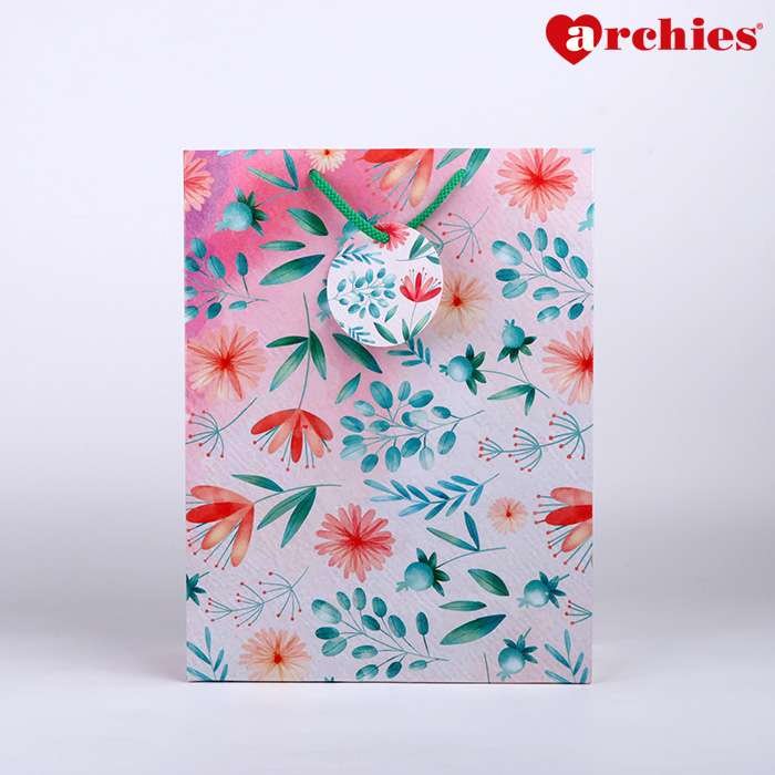 Archies Pretty Flowers Medium Paper Bag Pack of 3