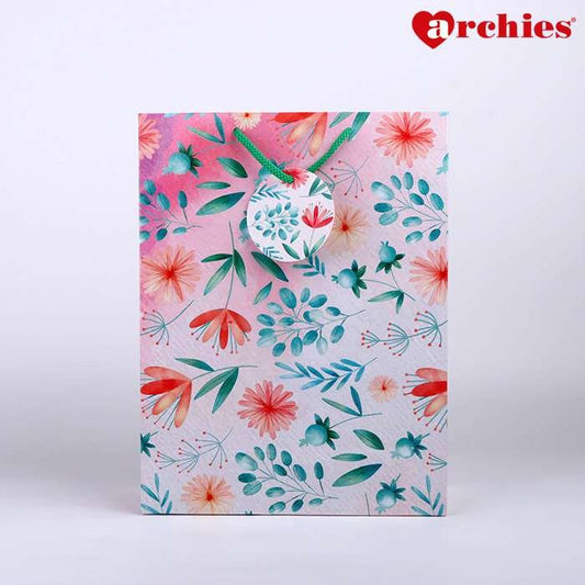 Archies Pretty Flowers Medium Paper Bag Pack of 3