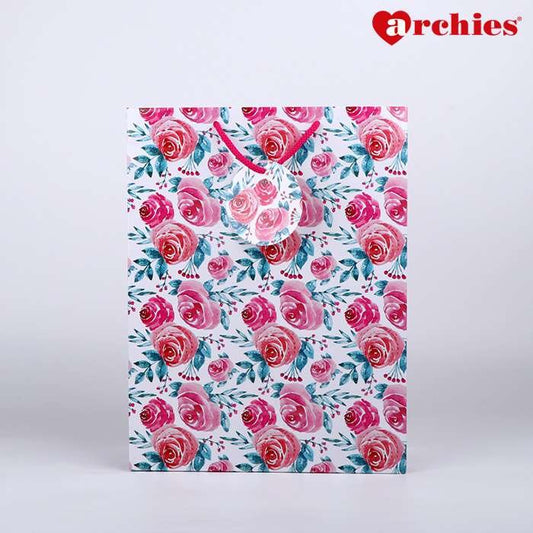 Archies Rose Design Medium Paper Bag Pack of 3