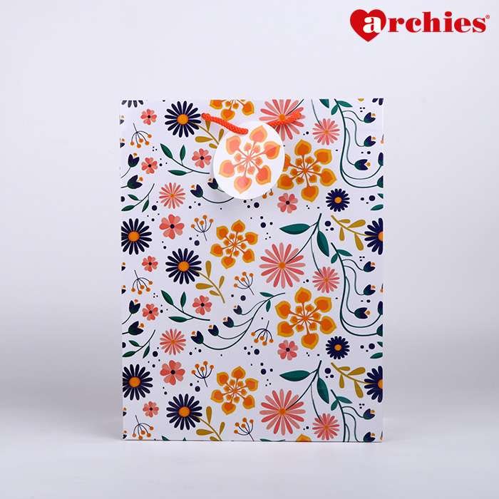 Archies Multiple Flower Design Medium Paper Bag
