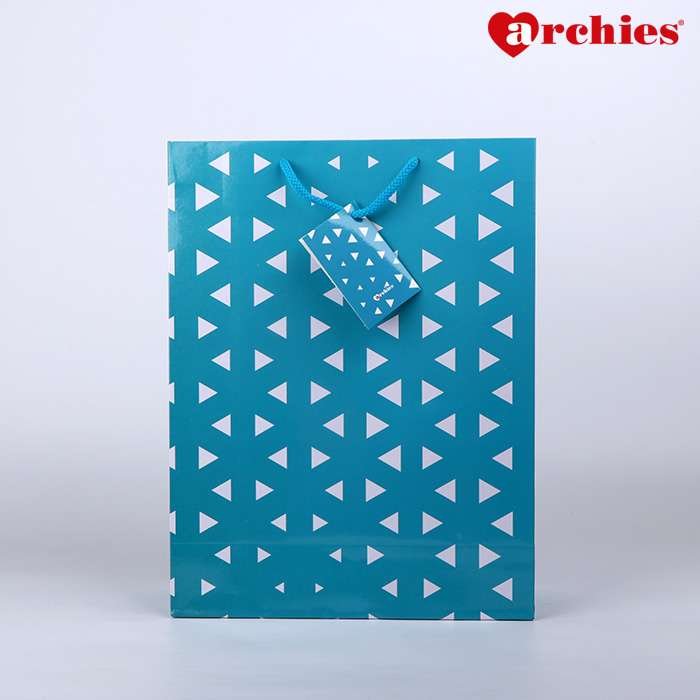 Archies Triangle Design Printed Medium Paper Bag Pack of 3