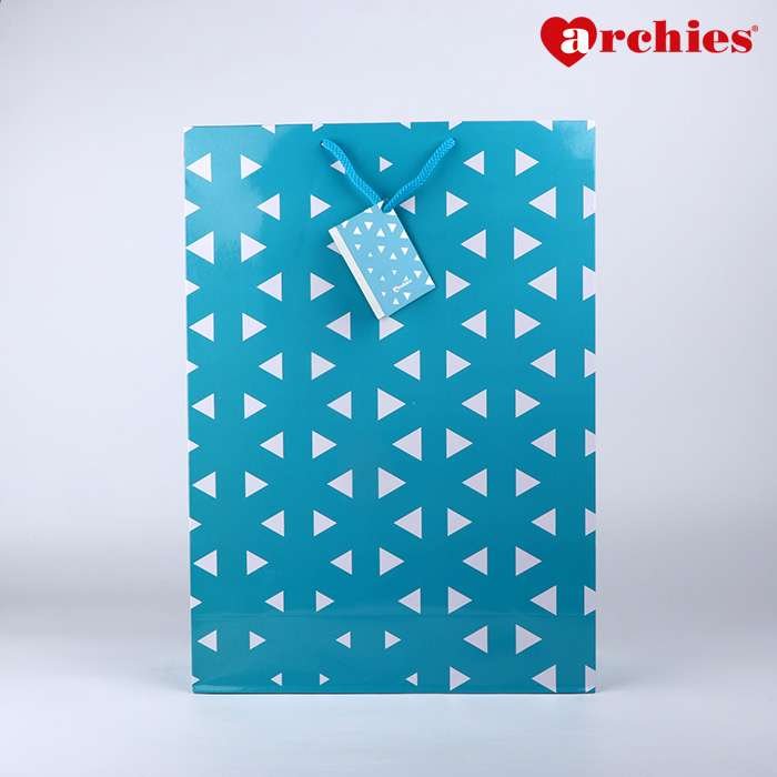 Archies Triangle Design Printed Large Paper Bag Pack of 3
