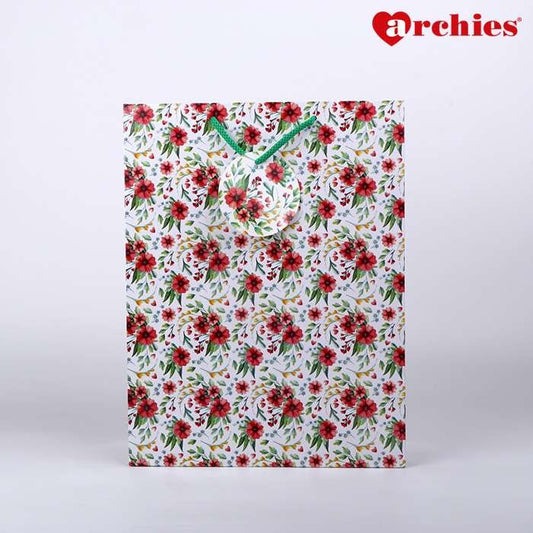 Archies Brown Flower Medium Paper Bag Pack of 3
