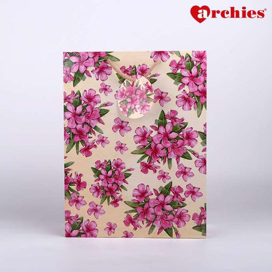 Archies Pink Flower Medium Paper Bag Pack of 3