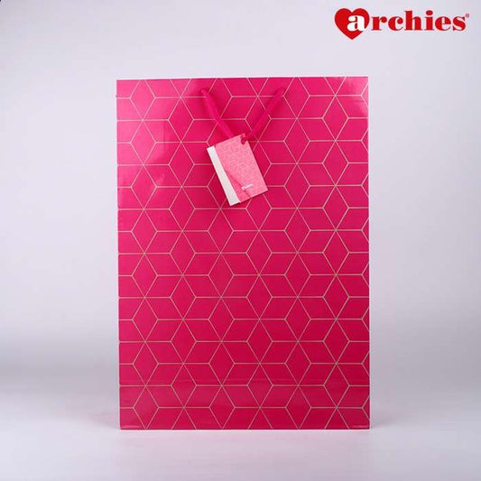 Archies Pink Large Paper Bag Pack of 3