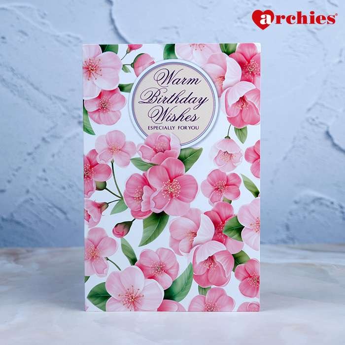 Archies Warm Birthday Wishes for you Peachy floral greeting card