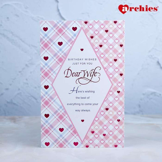 Archies Cute Design Happy Birthday Dear Wife Greeting Card