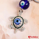 Archies Preciously Studded Lucky Turtle Evil Eye Keychain