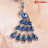 Archies Lucky Blessing Peacock Protective Evil Eye Keychain