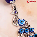 Archies Lucky Blessing Peacock Protective Evil Eye Keychain