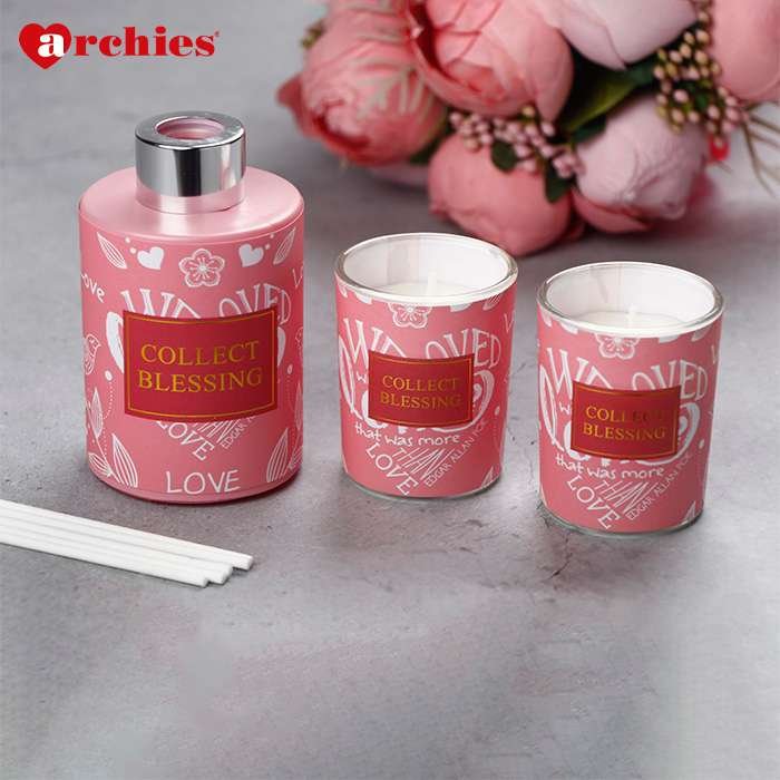 Archies Peach Collect Blessings Candle Gift Set