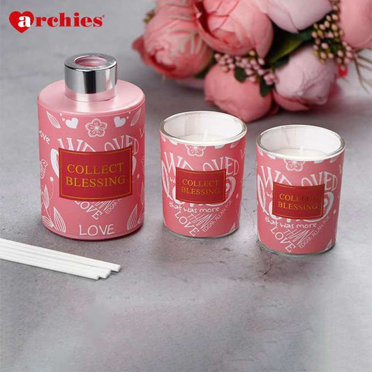 Archies Peach Collect Blessings Candle Gift Set