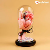 Archies Peach Rose Bouquet Light Up Showpiece