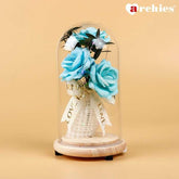 Archies Sky Blue Rose Bouquet Beautiful Light Up Showpiece
