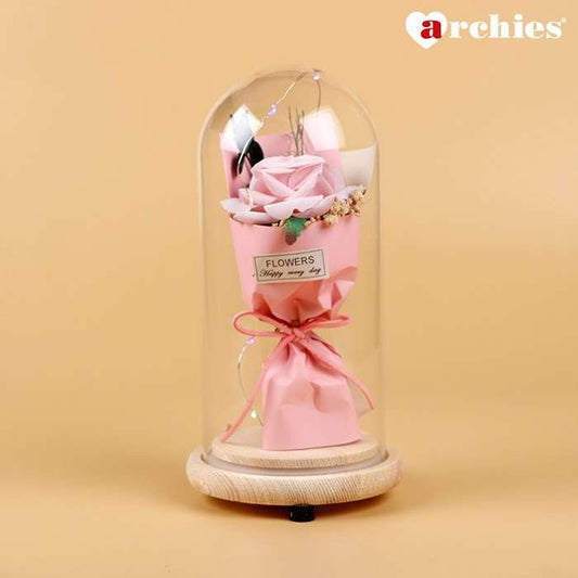 Archies Delicate Pink Rose Bouquet Beautiful Light Up Showpiece