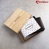 Archies Wooden Box Classy Brown With Black Design Gents Wallet