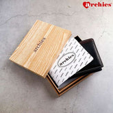 Archies Wooden Gift Box Black With Brown Design Gents Wallet