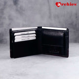Archies Wooden Gift Box Exquisite Design Black And Brown Gents Wallet