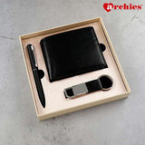 Archies Black Wallet Key Chain And Pen Gift Set