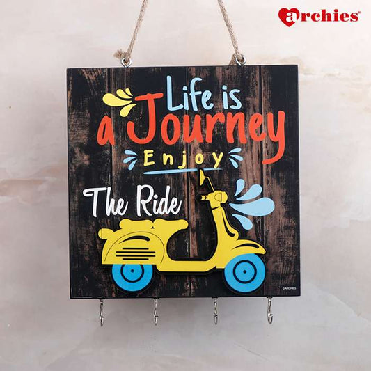 Archies Life Is A Journey Enjoy The Ride Wooden Key Holder