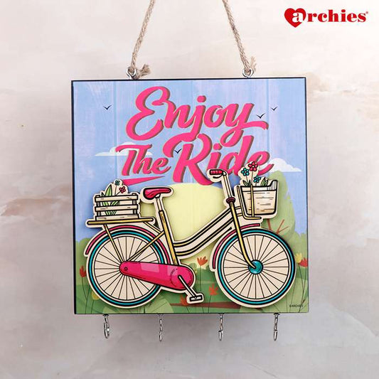 Archies Enjoy The Ride Pretty Cycle Wooden Key Holder