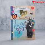 Archies Twenty Reasons Why I Love You Romantic Greeting Card For Husband
