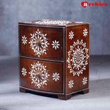 Desi Archies 2 Drawer Brown Wooden Box