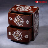 Desi Archies 2 Drawer Brown Wooden Box