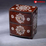 Desi Archies 2 Drawer Brown Wooden Box