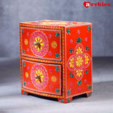 Desi Archies 2 Drawer Orange Wooden Box