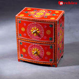 Desi Archies 2 Drawer Orange Wooden Box