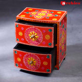 Desi Archies 2 Drawer Orange Wooden Box