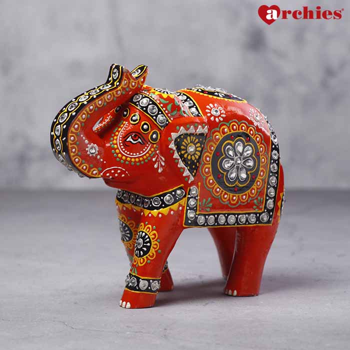Desi Archies Handcrafted Orange Elephant