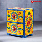 Desi Archies 2 Drawer Yellow Wooden Box