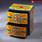 Desi Archies 2 Drawer Yellow Wooden Box