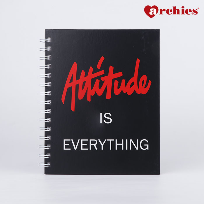 Attitude is everything Motivational Quote Spiral Notebook