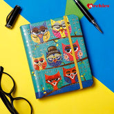 Funky Owl Themed Exercise Book with Elastic