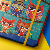 Funky Owl Themed Exercise Book with Elastic