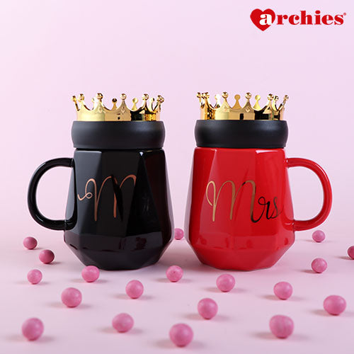 Archies Twin Mug with Crown for Couple