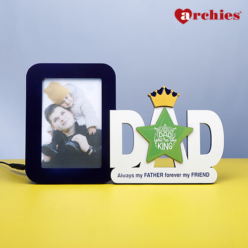 Dad You are My King Wooden Photo Frame LED