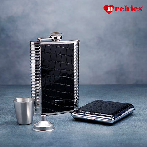Classy Stainless Steel Hip Flask Gift Set