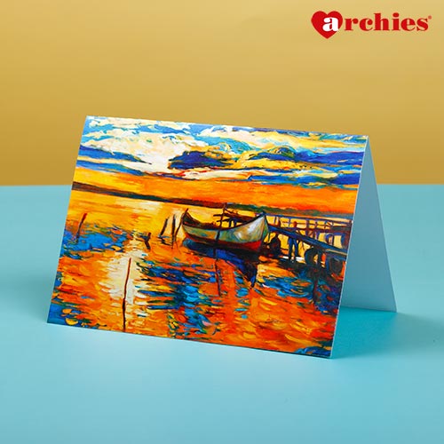 Sailing Boat Designed Seasons Greetings Card Pack Of 50