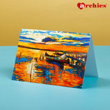 Sailing Boat Designed Seasons Greetings Card Pack Of 50