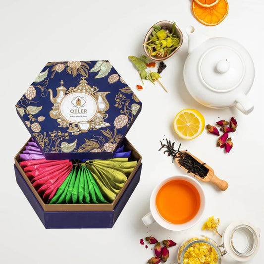 OTLER Assorted Flavours Gift Box - 48 Enveloped Tea Bags (Blue)